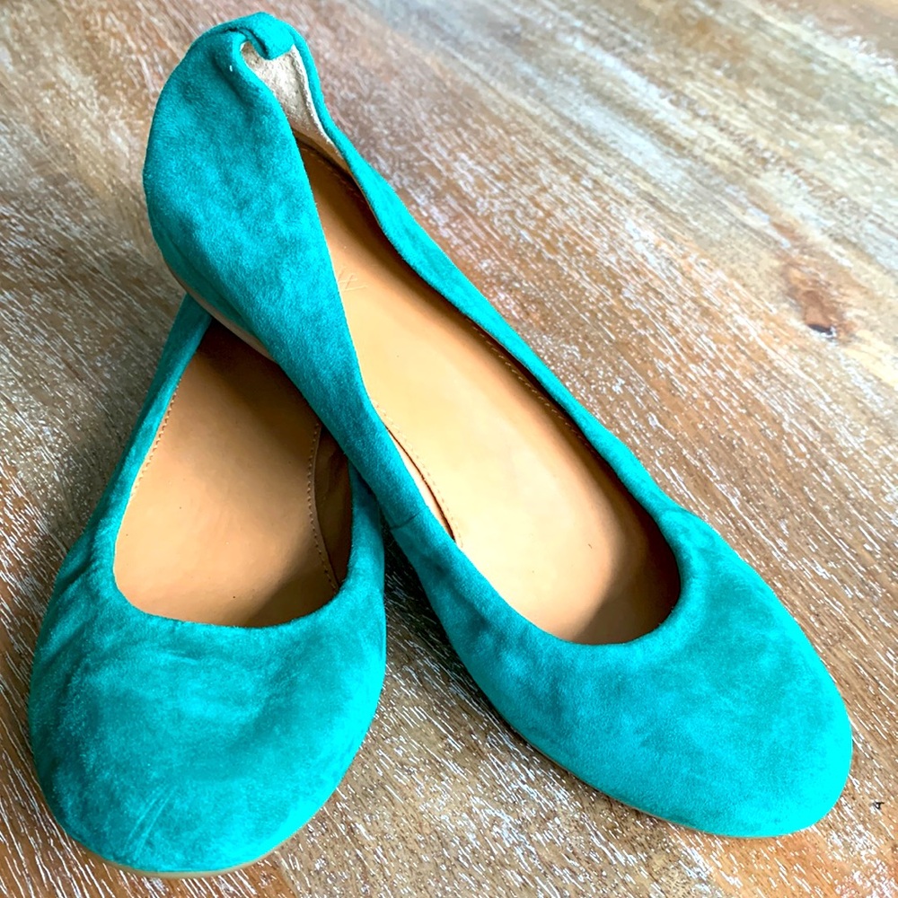 J.Crew Women's Green Suede Ballet-shoes Size‎ 7